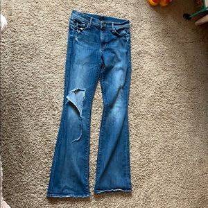 Mother Jeans. The Cruiser. Sz 30. Lg hole n knee